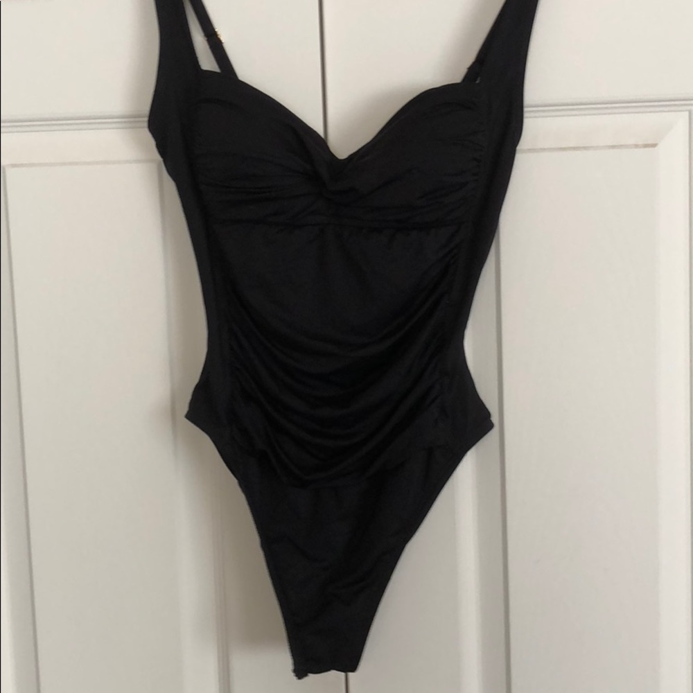 Black one piece swimsuit size 10